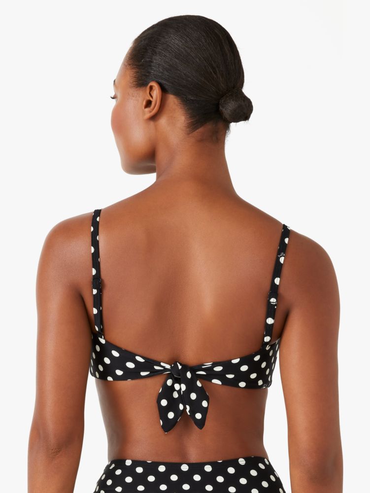 Kate Spade,lia dot square-neck bikini top,swimwear,Black