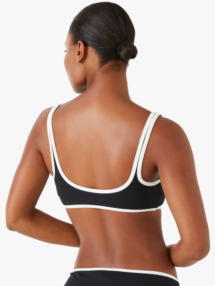 Kate Spade,Contrast Piqué Square-neck Bikini Top,