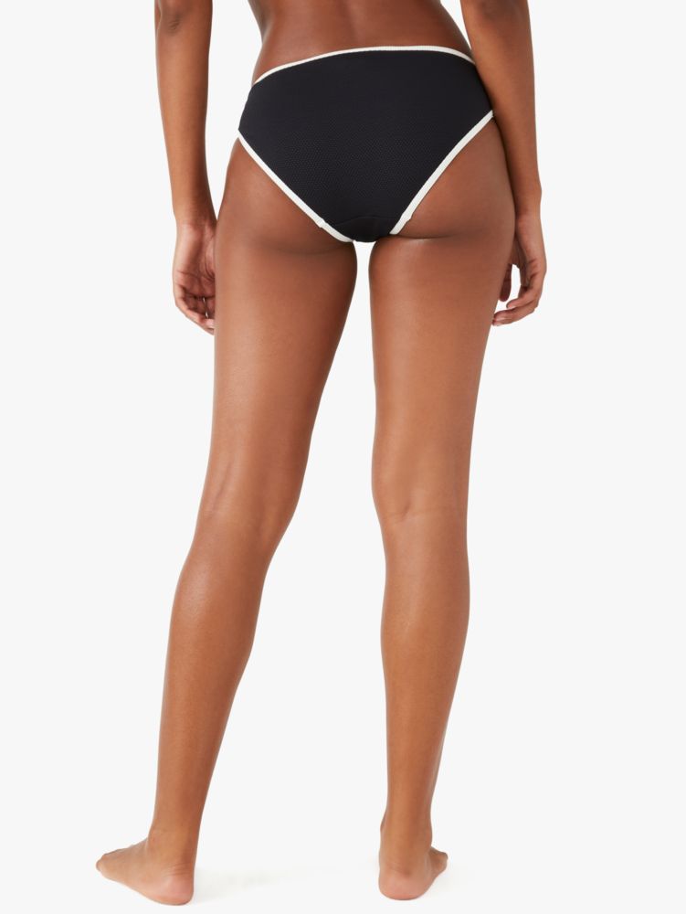Kate Spade,contrast piqué bikini bottom,swimwear,Black