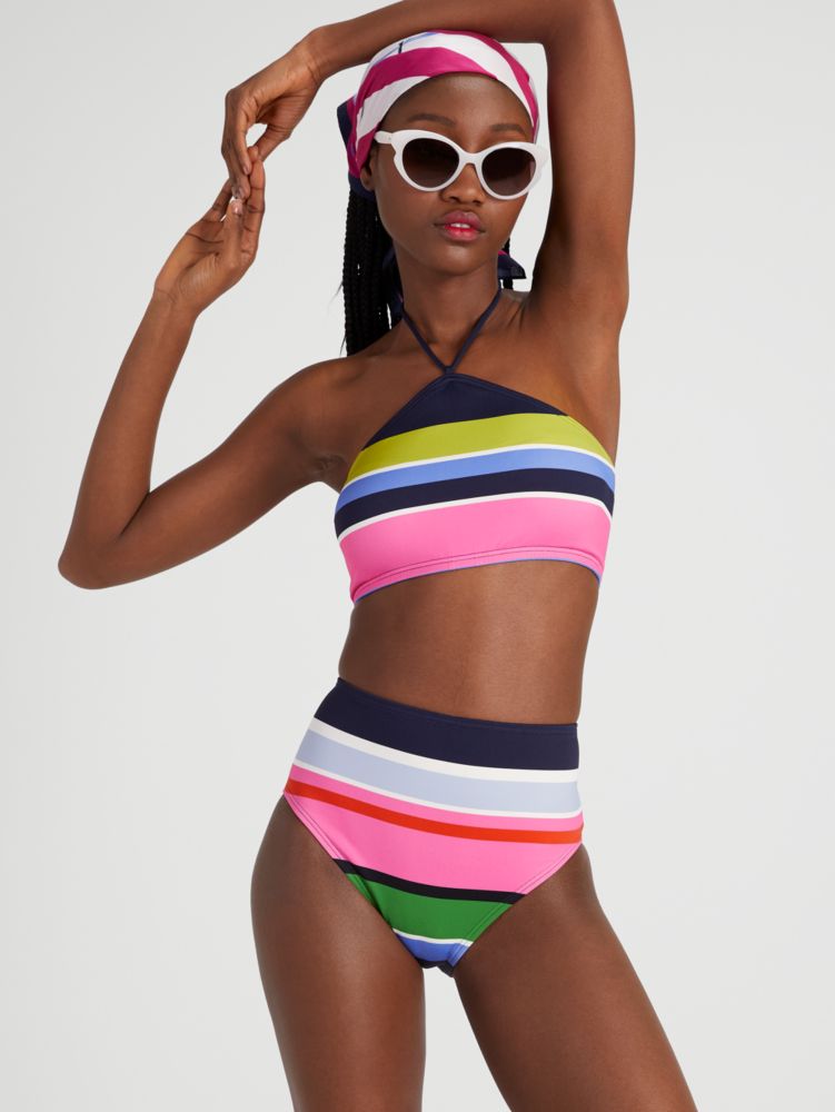 Kate Spade,Sunny Day Stripe Halter Bikini Top,