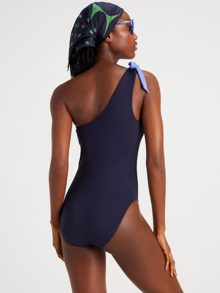 Color Block One-shoulder One-piece