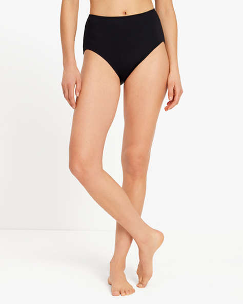 Kate Spade,High-Waist Bikini Bottom,Black