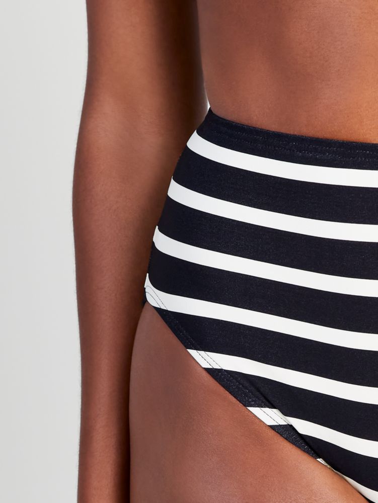 Kate Spade,Breton Stripe High-waist Bikini Bottom,