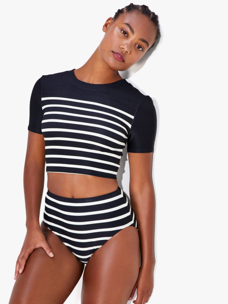 Kate Spade,Breton Stripe Rashguard Top,