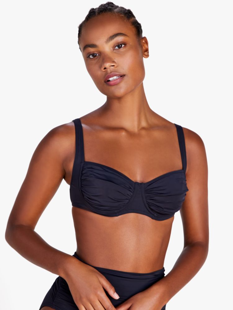 Kate Spade New York Womens Bandeau Bow Bra Convertible Bikini Top