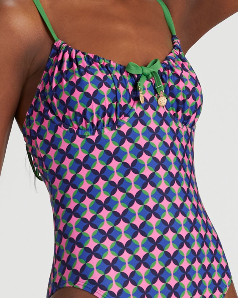 Kate Spade,Patio Tile One-piece Swimsuit,