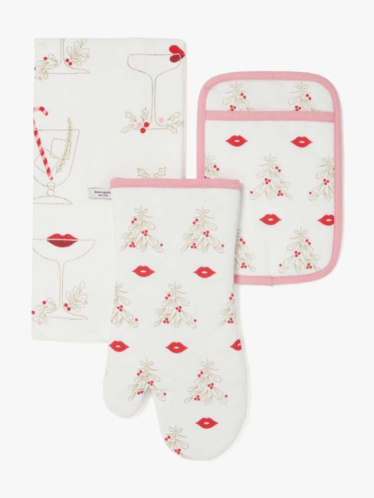 Kate Spade Red Kitchen Oven Mitts