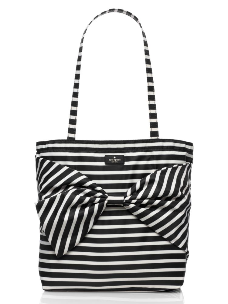 S black nylon tote bag