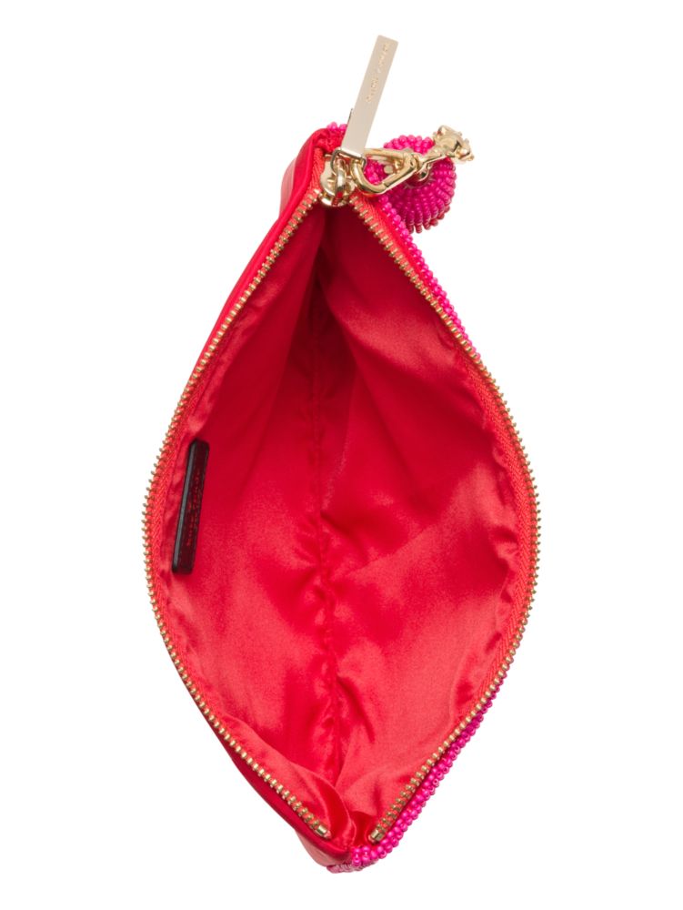 Kate Spade,On Purpose One Sided Beaded Hearts Pouch,
