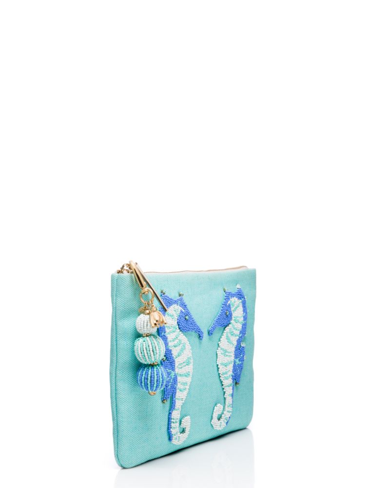 Vintage Hand Bag Whimsical Reverse Painted Seahorse Plastic Purse