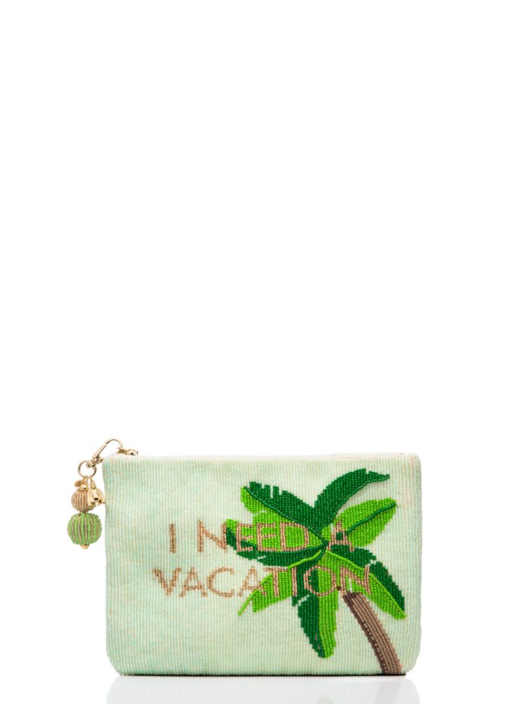 Sky Writing On Purpose Palm Tree Beaded Pouch