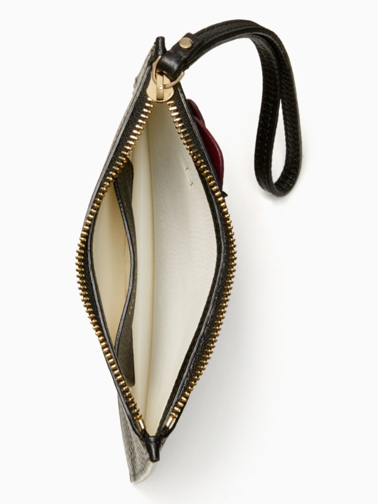 Kate Spade,On Purpose Poppy Applique Mini Leather Wristlet,