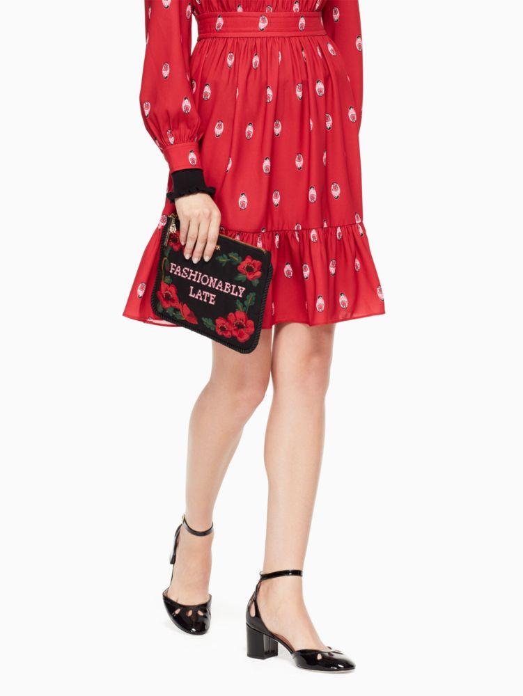 Kate Spade,On Purpose Embroidered Clutch,