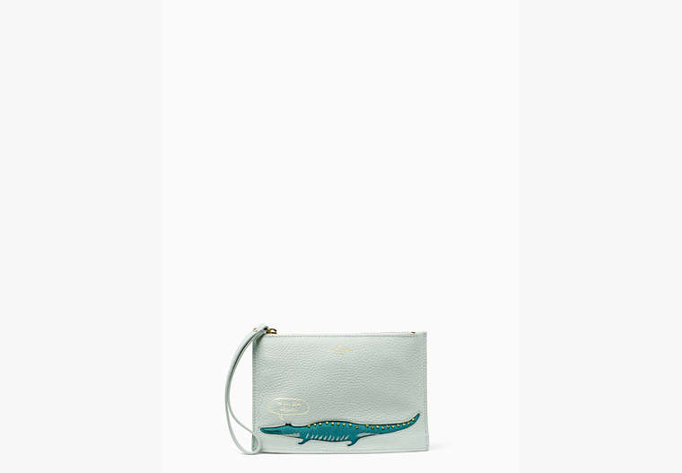 Kate Spade,on purpose embellished mini leather wristlet,wristlets & pouches,Misty Mint image number 0