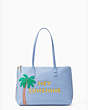 Kate Spade,on purpose embellished studded leather tote,tote bags,Bright Cornflower