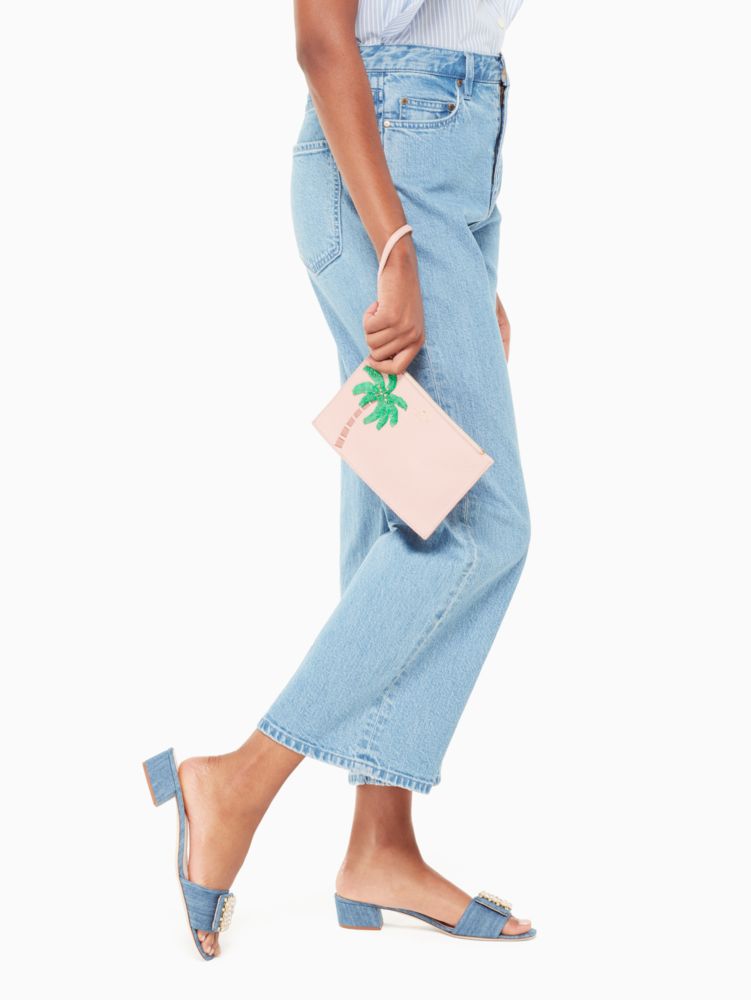 Kate Spade,On Purpose Embellished Mini Leather Wristlet,