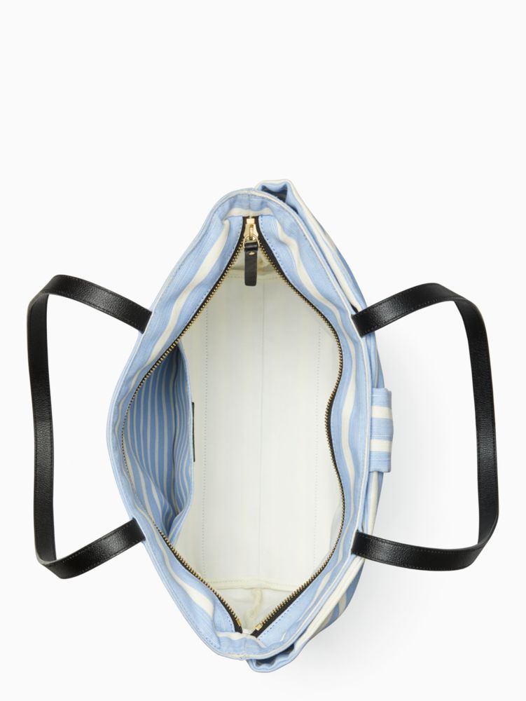 Kate Spade,On Purpose Sailing Stripe Canvas Bow Tote,