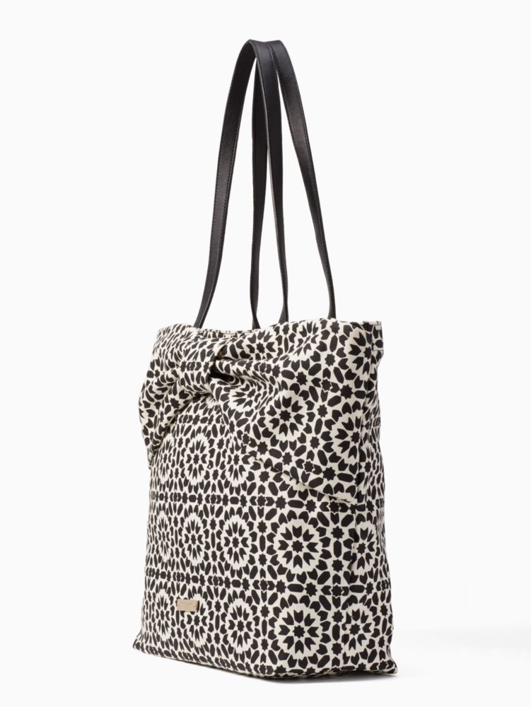 Kate Spade,On Purpose Floral Mosaic Canvas Bow Tote,