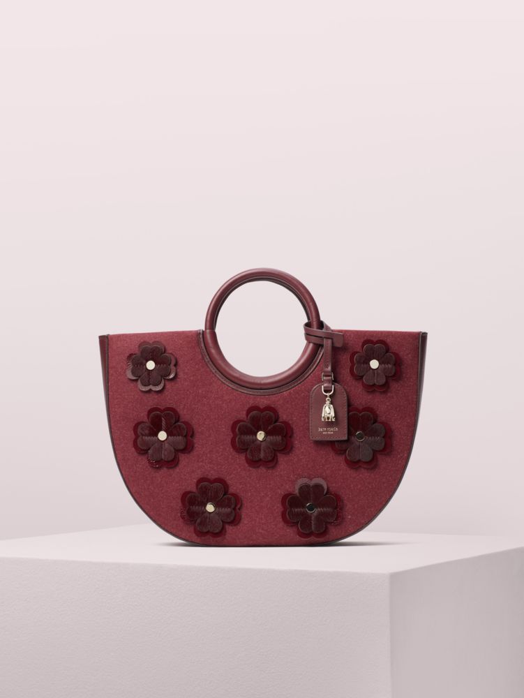 On Purpose Floral Appliqué Circle Tote, CHERRYWOOD, ProductTile