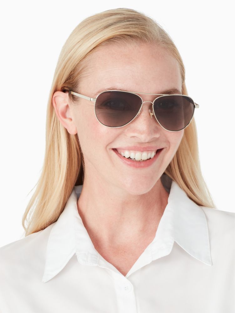 Kate Spade,Varese Sunglasses,Light Gold