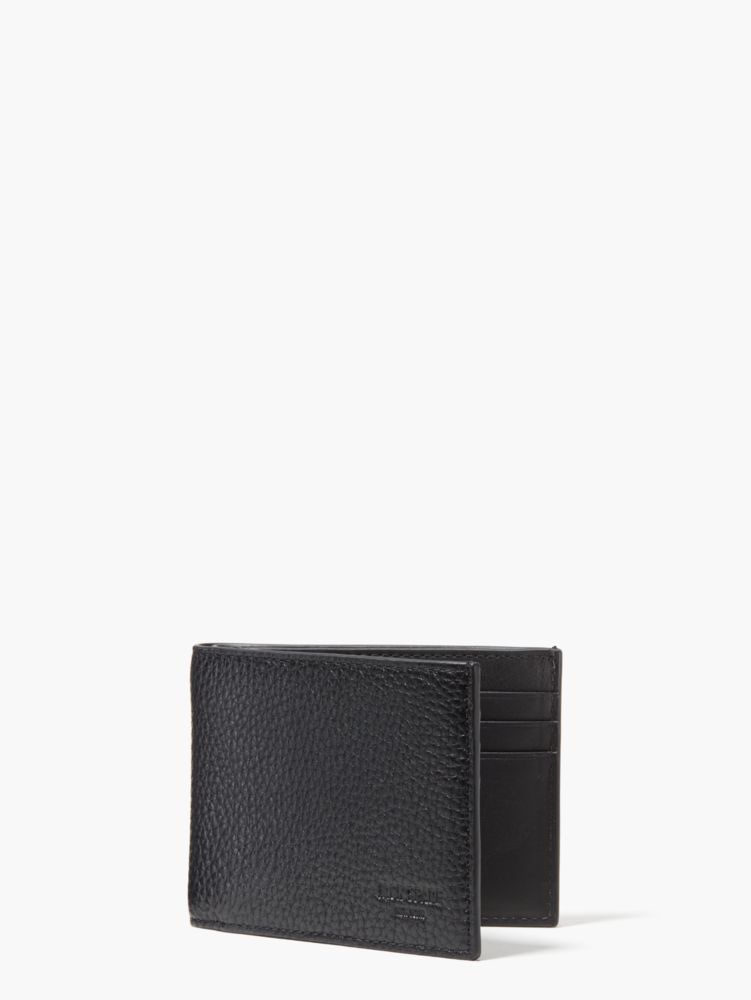 Kate Spade,Jack Spade Pebbled Leather Slim Billfold,Black