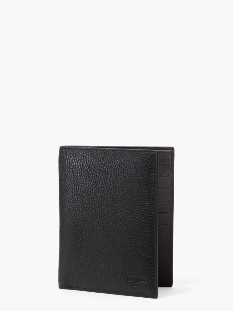 KATE SPADE NEW YORK Zip Around Travel Wallet Pebbled Leather Black