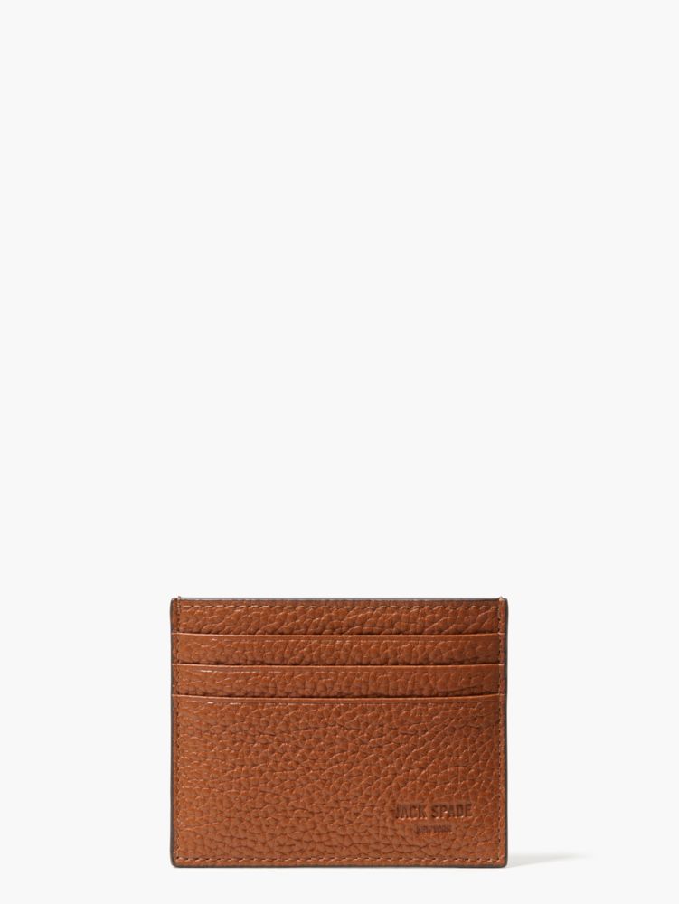 Kate Spade,Jack Spade Pebbled Leather Six Cardholder,Tan