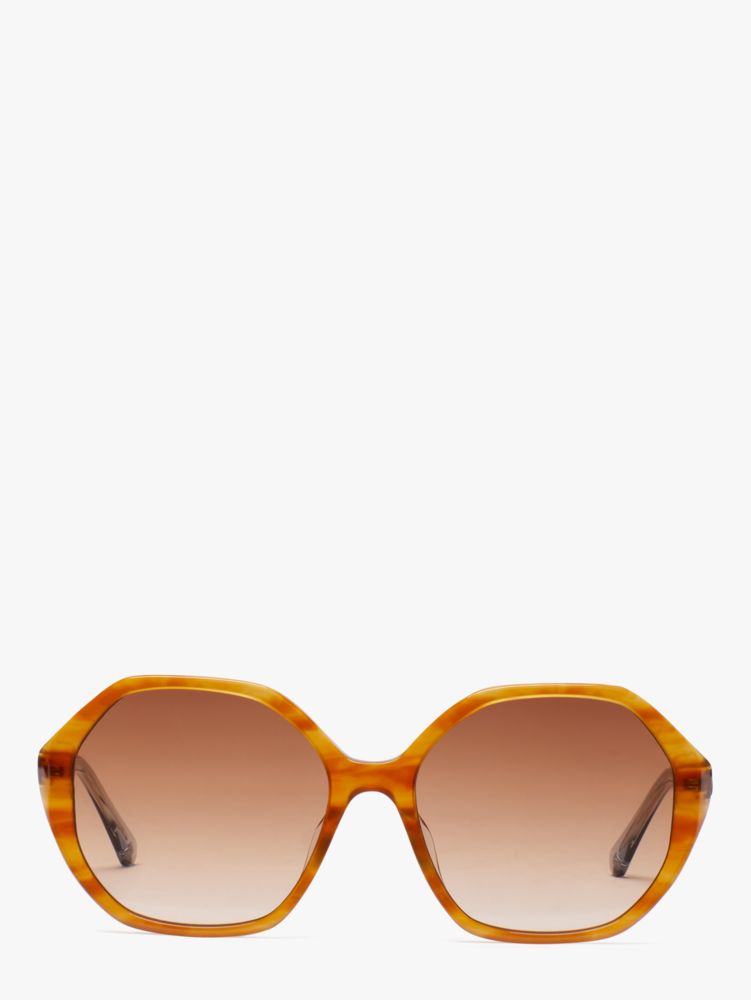 Kate Spade,Waverly Sunglasses,Brown Horn