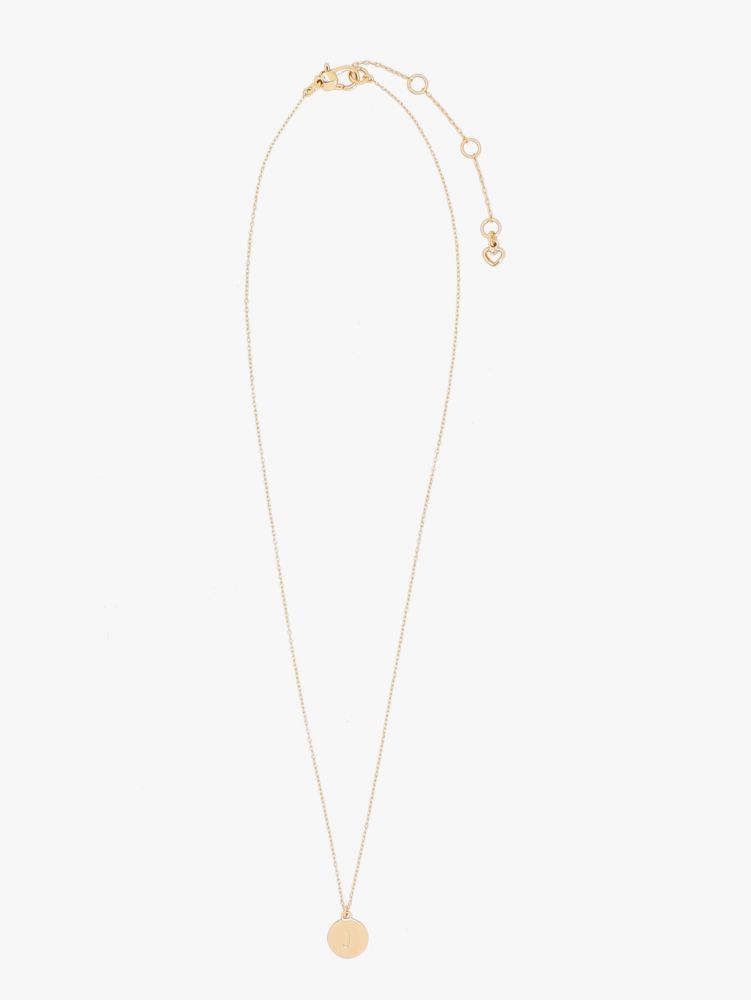 Kate Spade,J Mini Pendant,Single Strand,Disc,Engraved Detail,Initials Embellishment,Gold Plated,Casual,