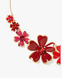 Kate Spade,blushing blooms statement necklace,Red Multi