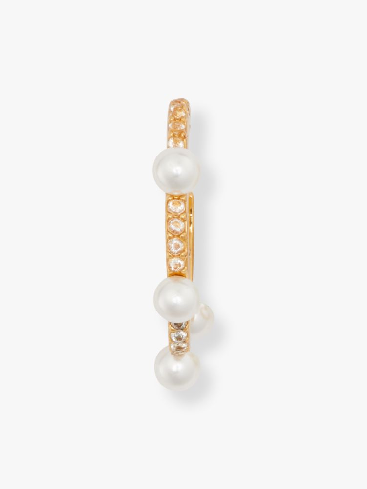 Slender Scallops Pearl Mini Hoops, , Product
