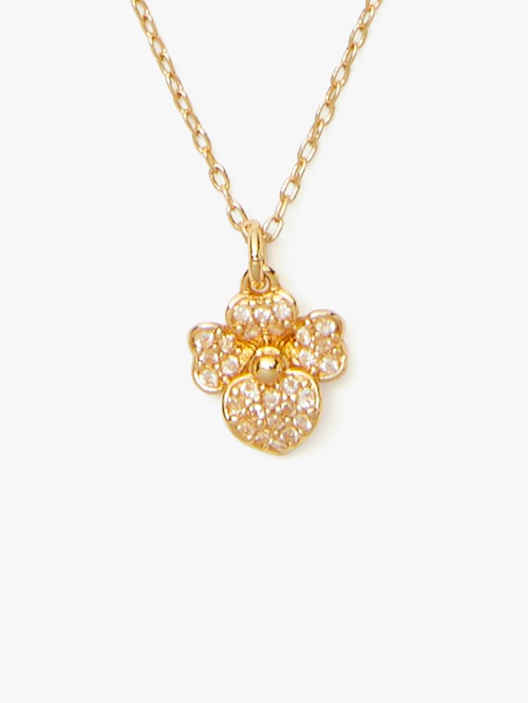 Kate Spade,Precious Pansy Pavé Mini Pendant,