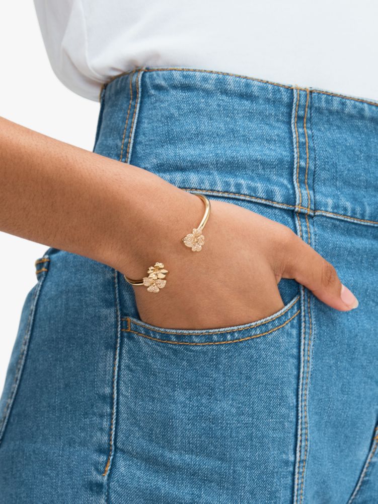 Kate Spade,プレシャス パンジー パヴェ フレックス カフ,ブレスレット,クリア/ゴールド