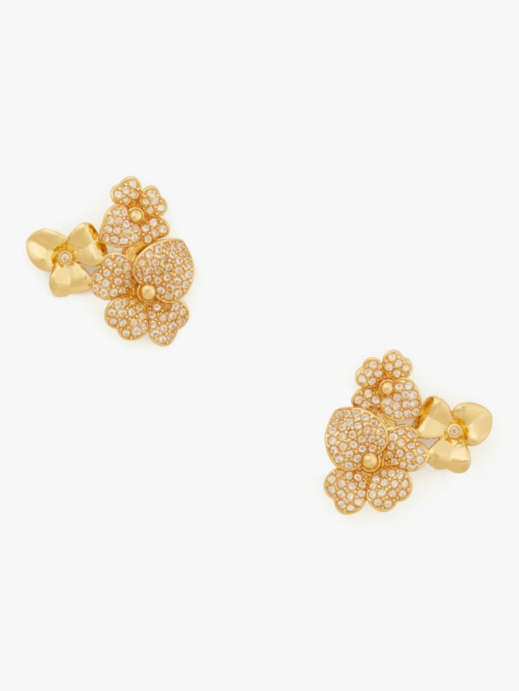 Kate Spade,プレシャス パンジー パヴェ フレックス カフ,ブレスレット,クリア/ゴールド