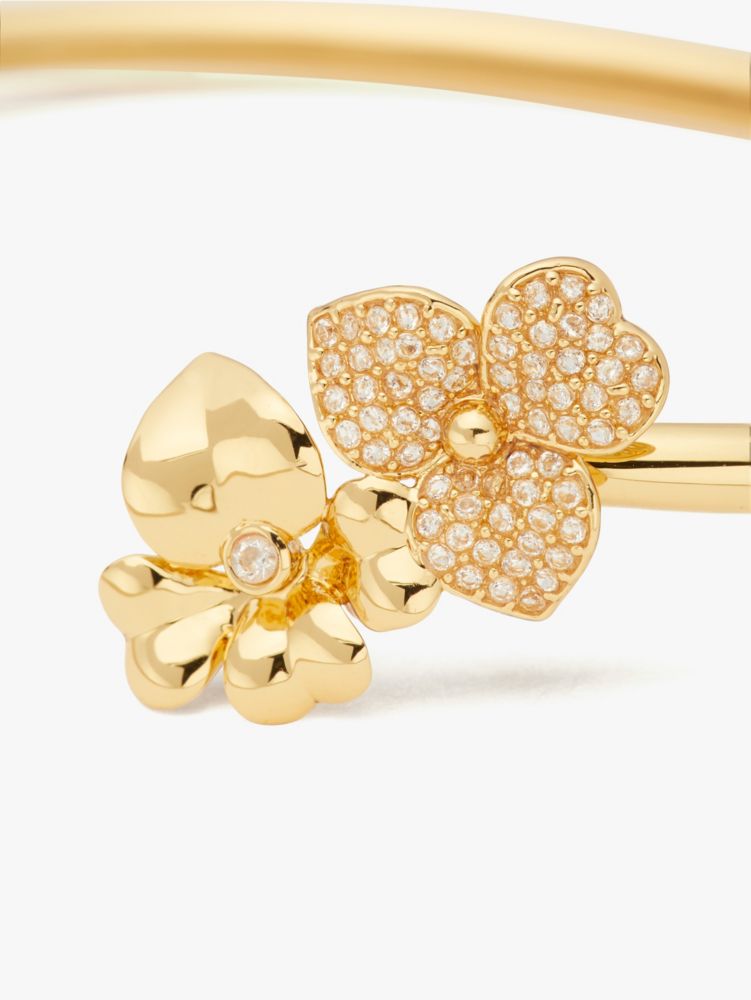 Kate Spade,プレシャス パンジー パヴェ フレックス カフ,ブレスレット,クリア/ゴールド