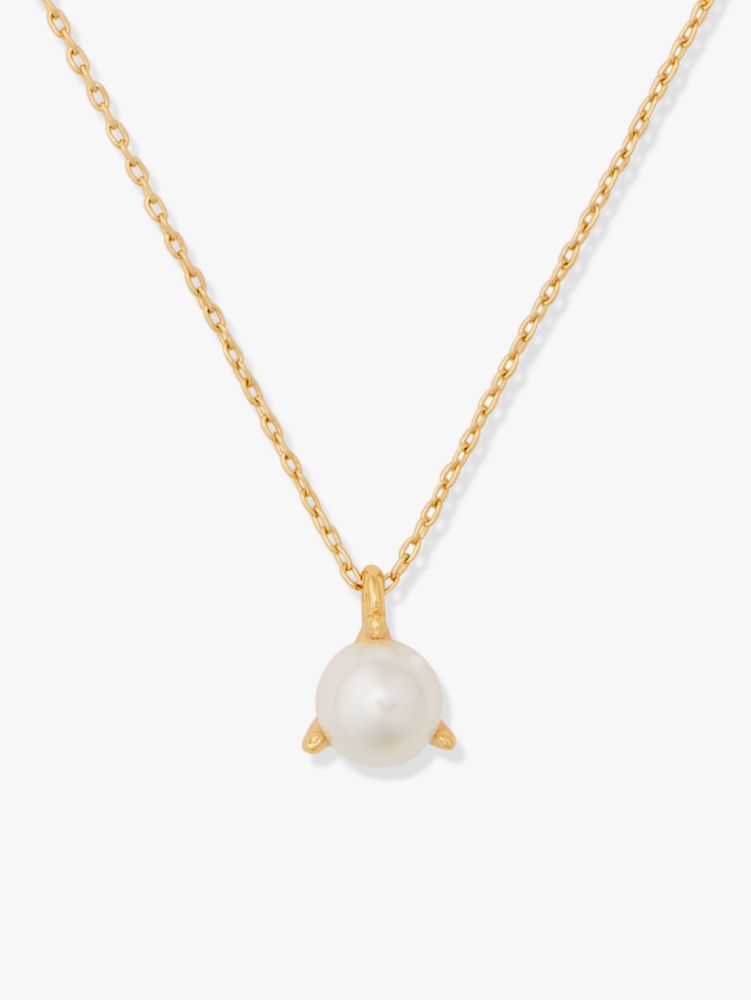 Kate Spade,Brilliant Statements Tri-prong Pendant,Single Strand,Pearl,Gold Plated,Work,Casual,