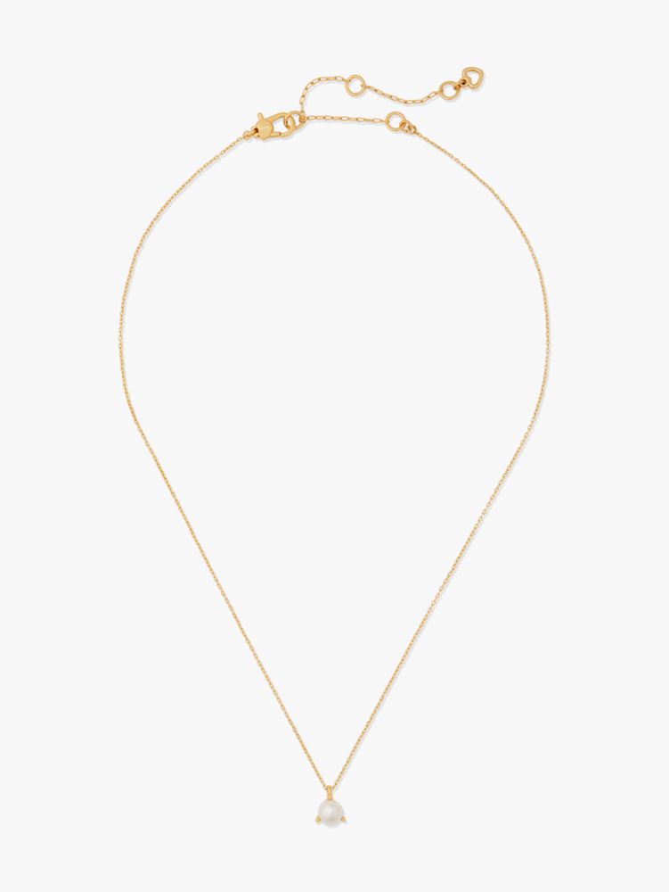 Kate Spade,Brilliant Statements Tri-prong Pendant,Single Strand,Pearl,Gold Plated,Work,Casual,