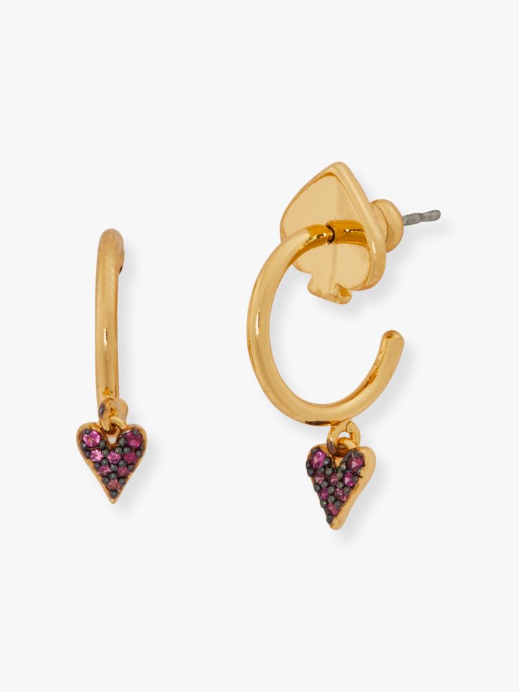 Kate Spade,sweetheart mini hoops,earrings,Pomegranate