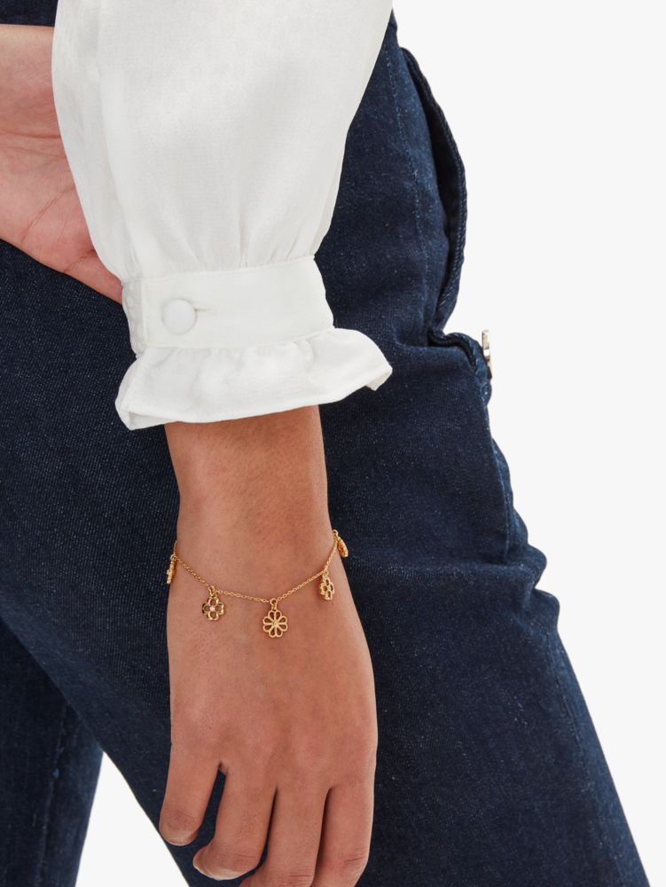 Spade Floral Charm Bracelet, , Product
