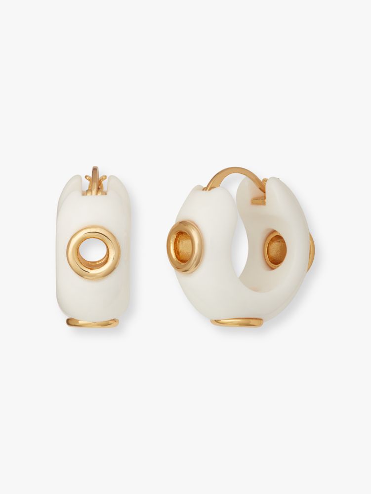 Kate Spade,avant-grommet mini hoops,earrings,Parchment