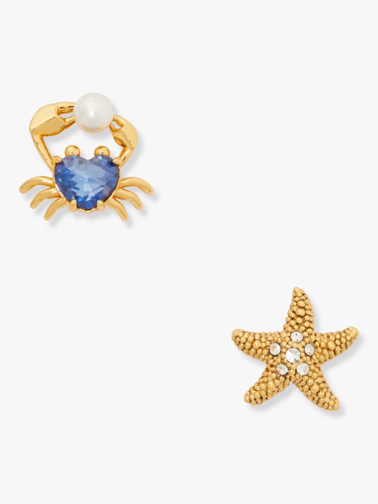 Kate Spade,Sea Star Starfish And Crab Studs,