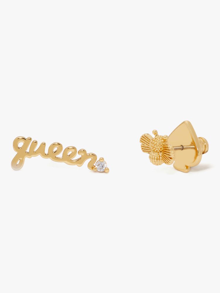 Kate Spade,Love You, Mom Queen Bee Asymmetrical Studs,