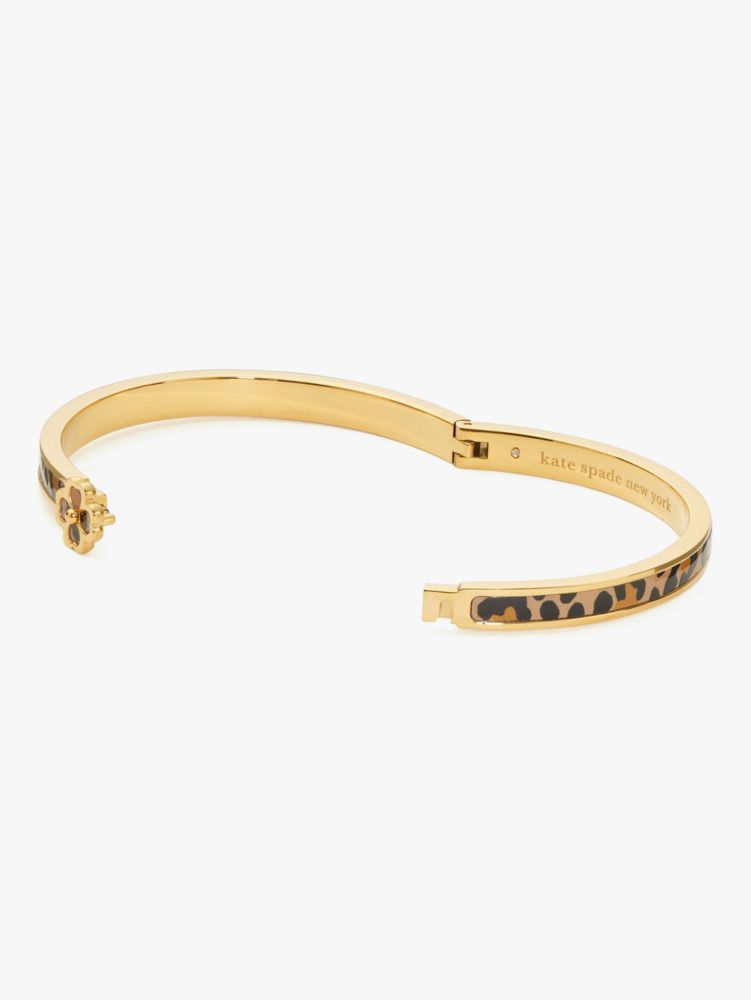 Kate Spade,Heritage Spade Flower Thin Hinged Bangle,bracelets,Leopard