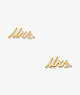 Kate Spade,say yes mrs studs,earrings,Clear/Gold