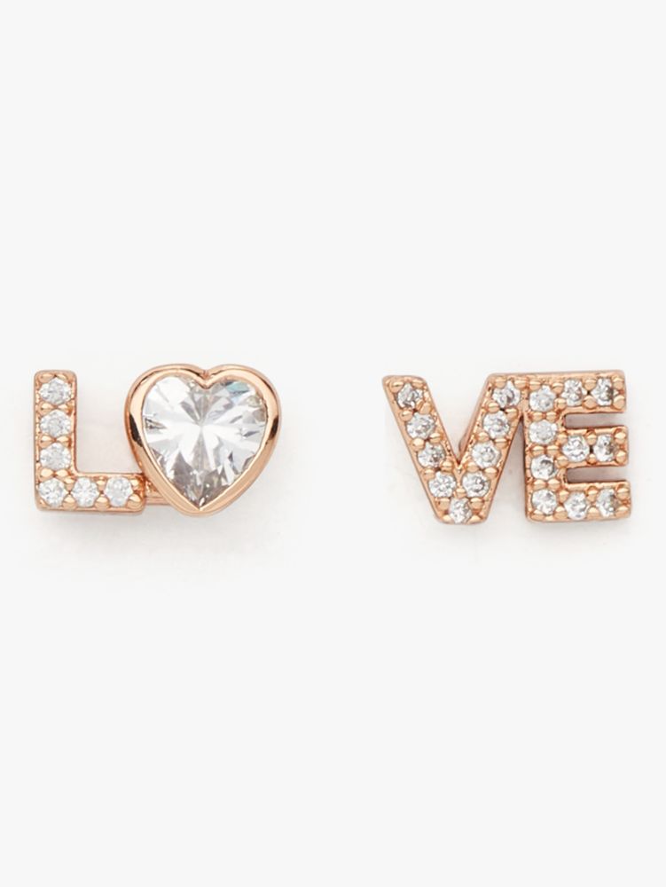 Kate Spade,Tiny Twinkles Love Studs & Huggies Set,