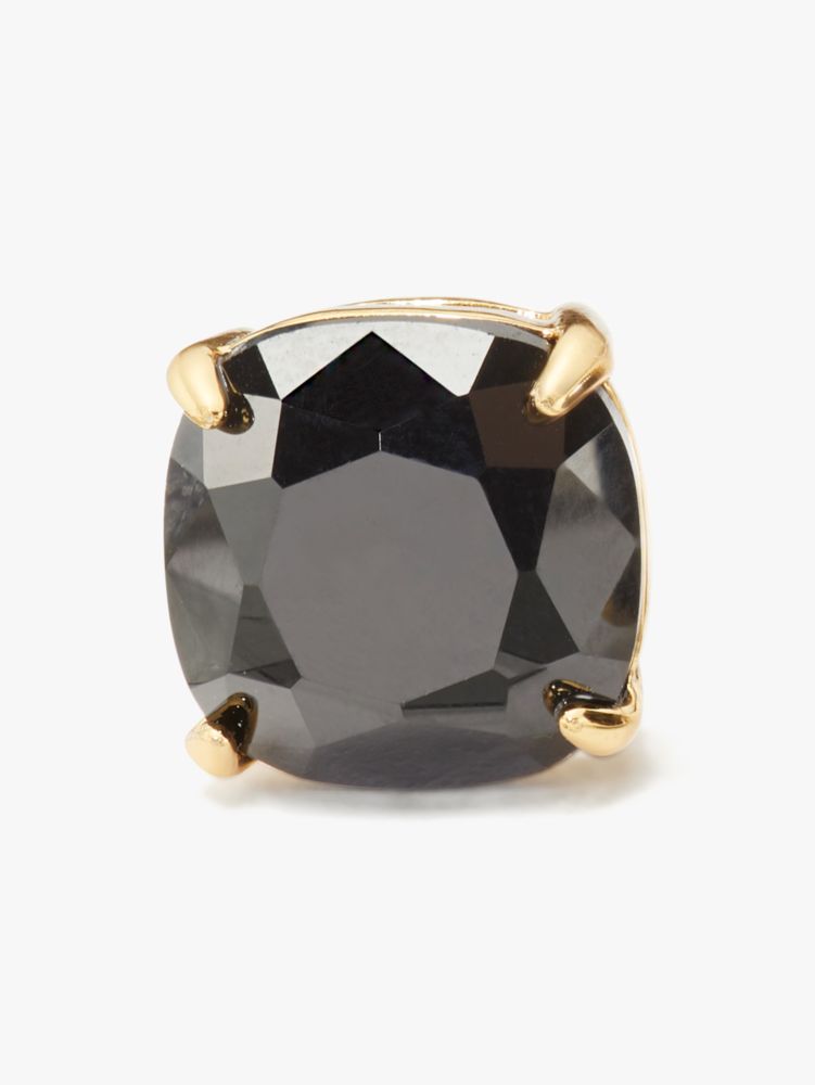 Kate Spade,Kate Spade Small Square Studs,Studs,Jet,Metal Material,Glass,Gem Embellishment,14 Kt Gold,Gold Plated,Yellow Go...,Black