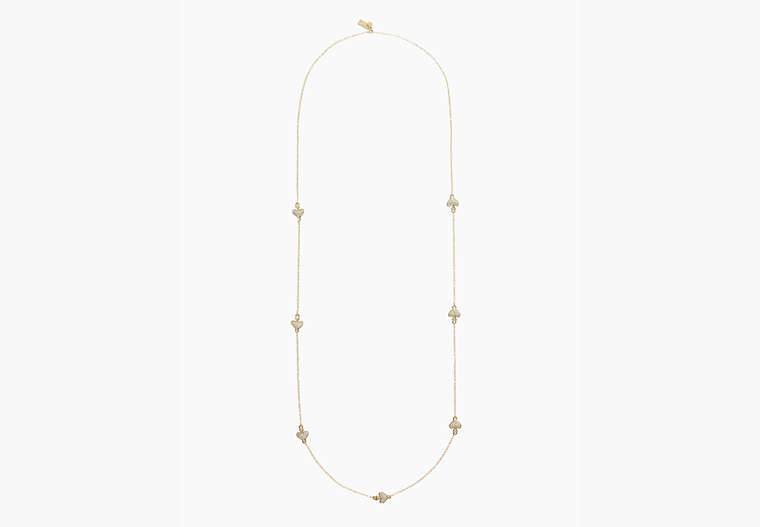 Kate Spade,spade to spade pave scatter necklace,necklaces,Clear/Gold image number 0