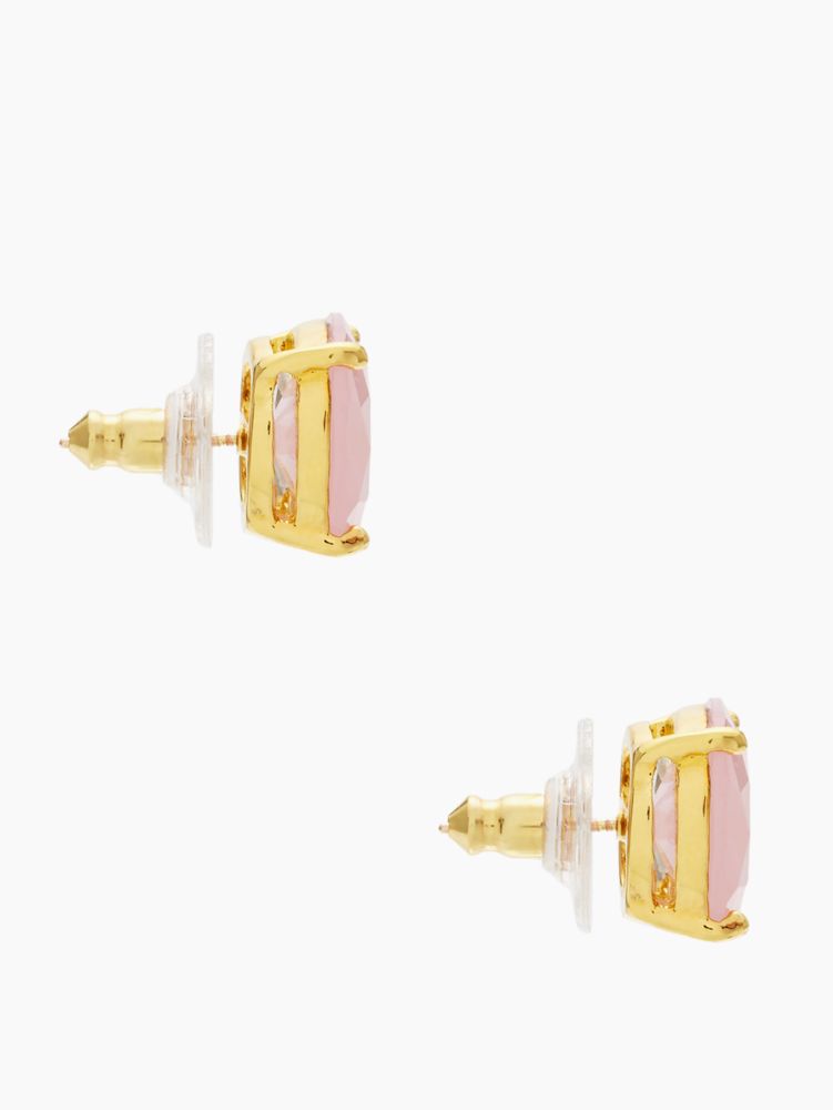 Kate Spade,Small Square Studs,Studs,Metal Material,Cubic Zirconia,Gem Embellishment,Gold Plated,Yellow Gold Plated,Day Party,Beige