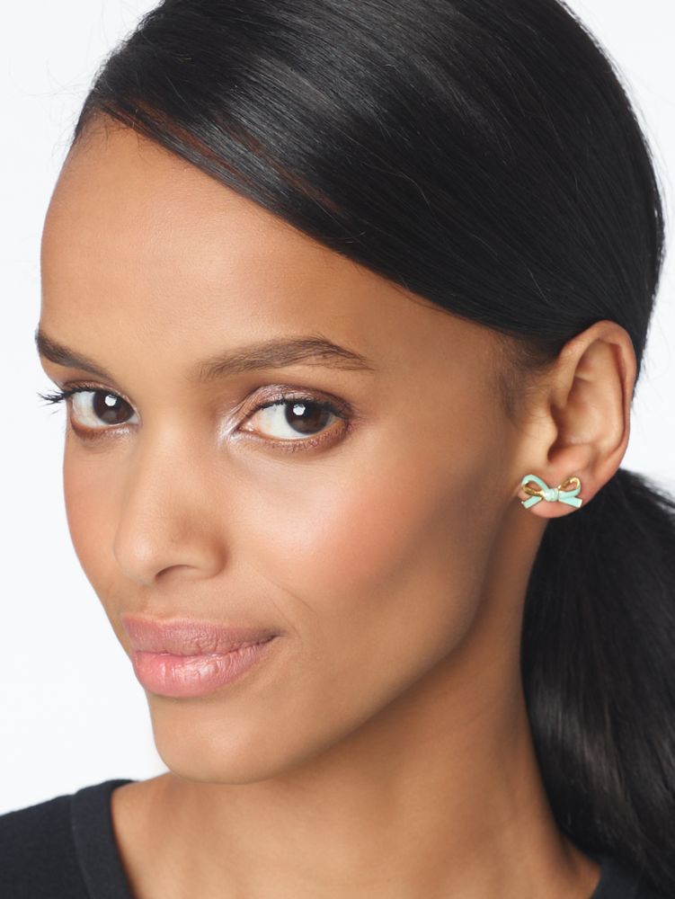 Kate Spade Jewelry | Kate Spade Skinny Mini Bow Earrings | Color: Silver | Size: Os | Jeanafisher's Closet