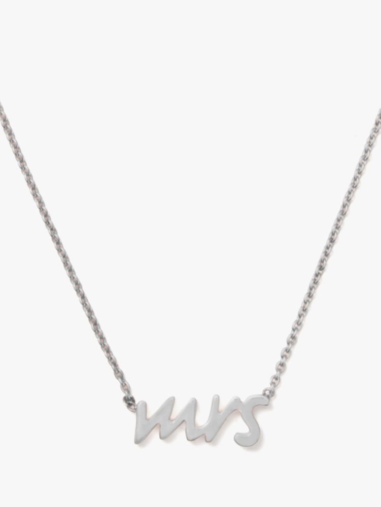 Kate Spade,say yes mrs. necklace,necklaces,Silver